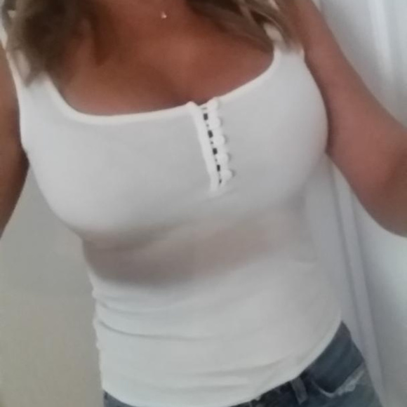 SEXY RIBBED HENLEY LOW CUT T-SHIRT TANK TOP CAMI - Picture 2 of 4